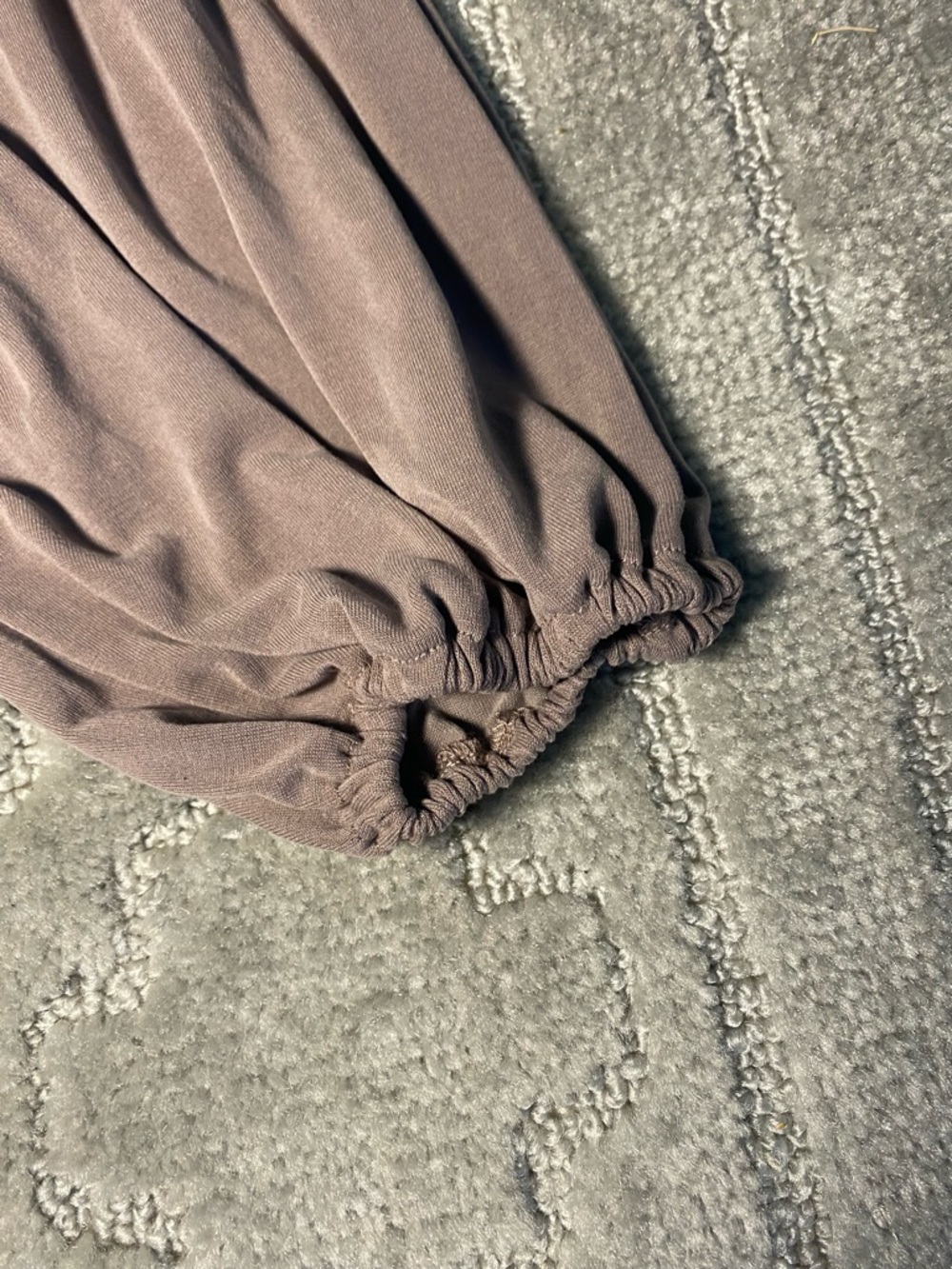 Free People Boho Tunic Dress‎ Large Taupe Lace Ruched Romantic Flowy Cottagecore - Picture 6 of 10